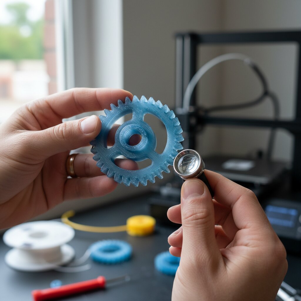 Red and white 3D-printed functional parts